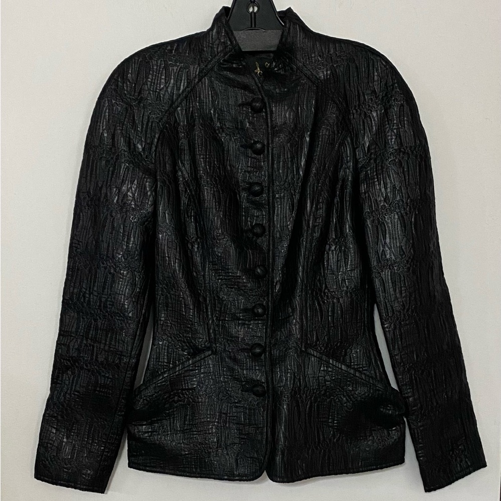 Franck Sorbier High Fashion Haute Couture Black Satin Lined Women's Jacket